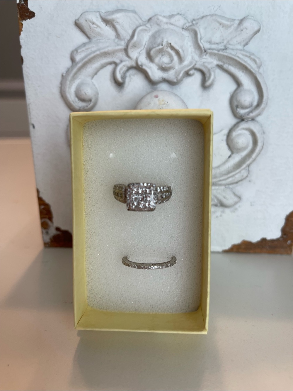 1.5 Carat 14K White Gold Natural Diamond Engagement Ring Set 7